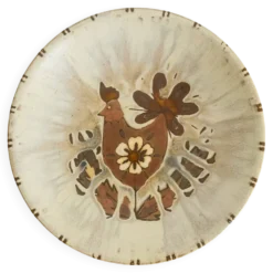 Grand plat en céramique émaillée par J.G. Picard, années 60-70