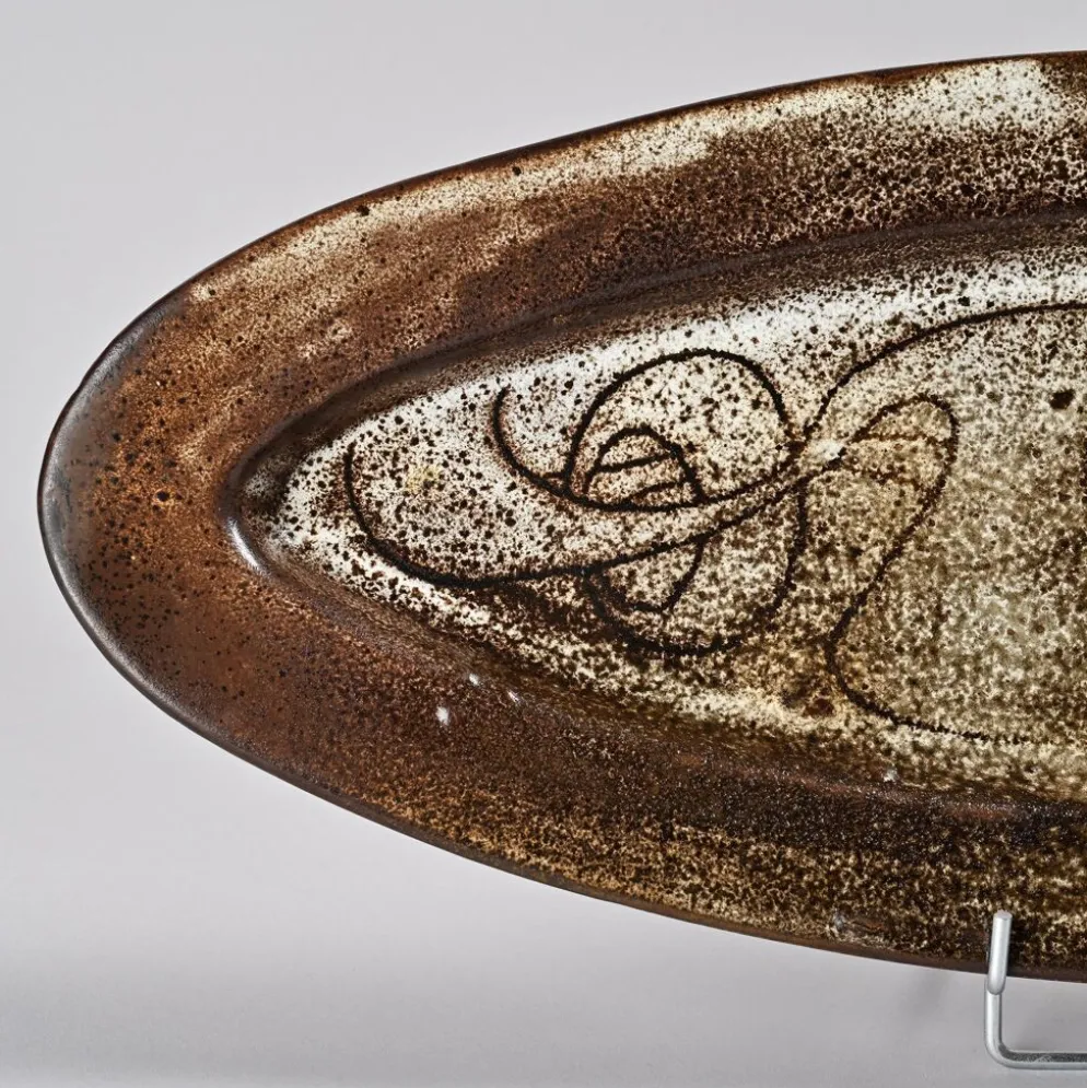 Grand plat en céramique par Michel Anasse, France, circa 1960