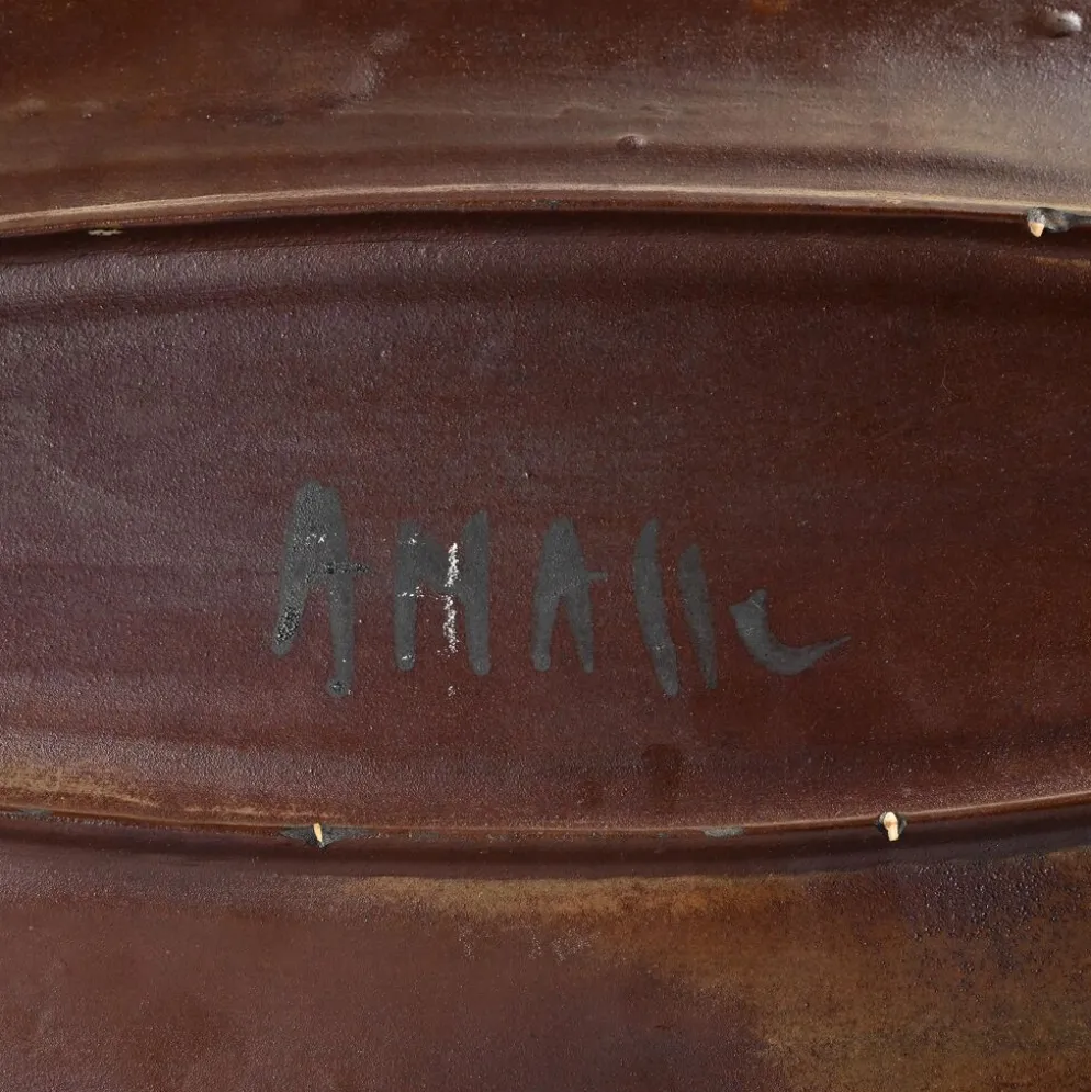Grand plat en céramique par Michel Anasse, France, circa 1960