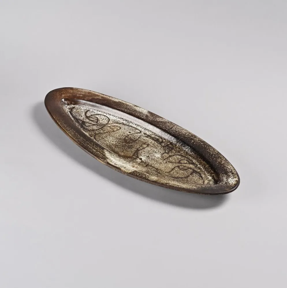Grand plat en céramique par Michel Anasse, France, circa 1960