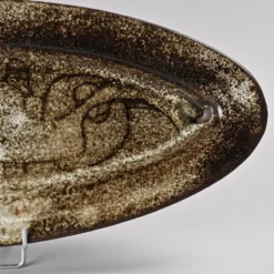 Grand plat en céramique par Michel Anasse, France, circa 1960