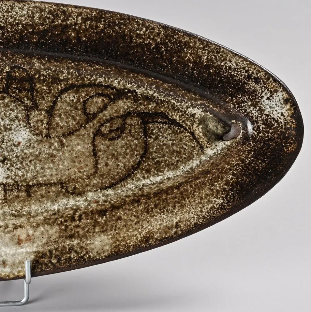Grand plat en céramique par Michel Anasse, France, circa 1960