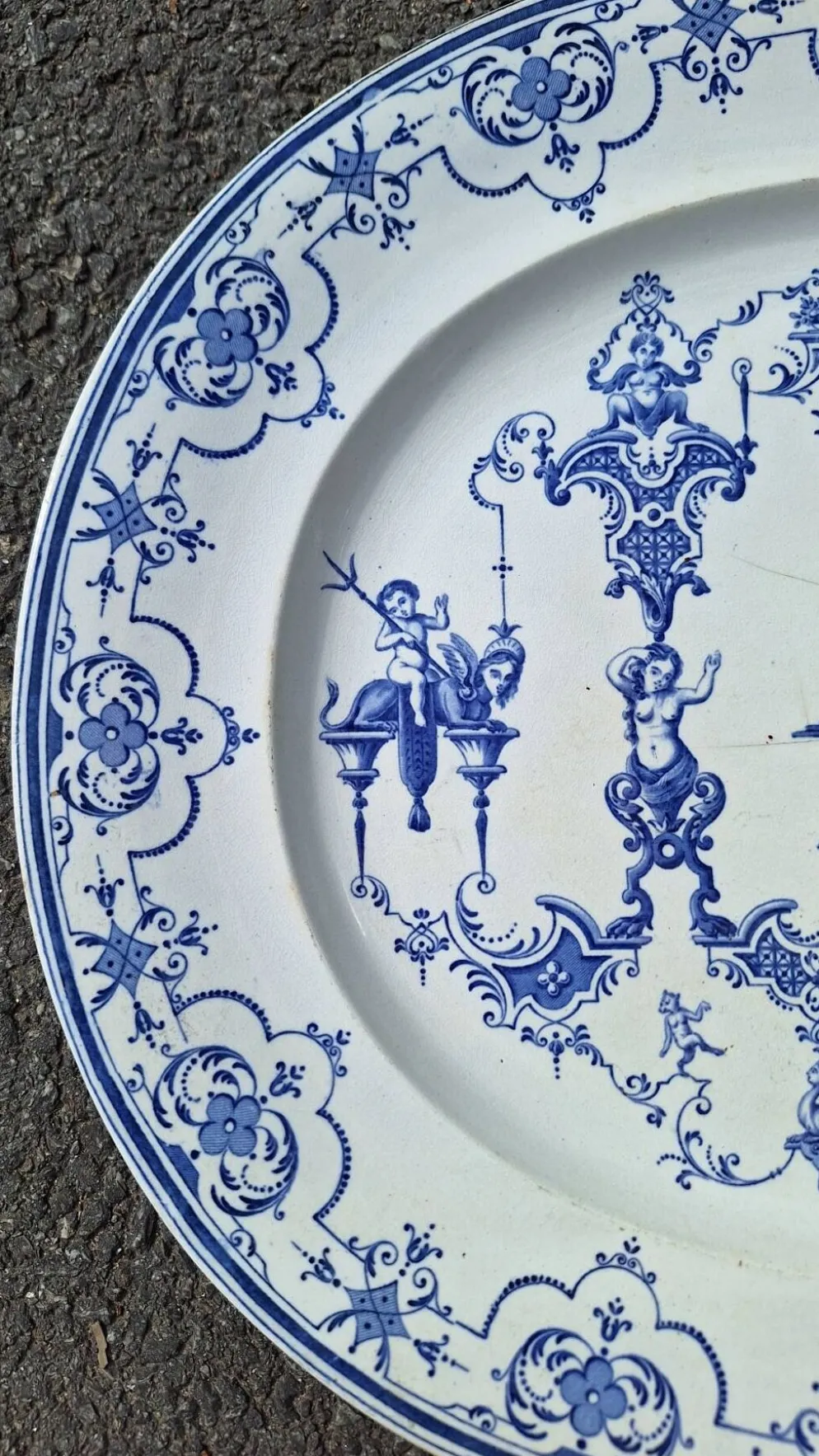 Grand Plat En Faience Bordeaux Jules Veillard 19eme Siècle