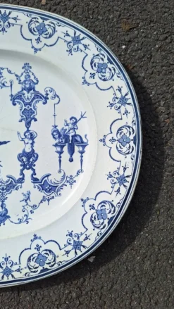 Grand Plat En Faience Bordeaux Jules Veillard 19eme Siècle