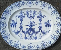 Grand Plat En Faience Bordeaux Jules Veillard 19eme Siècle