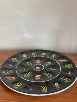 Grand plat à huître, coquillages Henriot Quimper