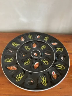Grand plat à huîtres, coquillages Henriot Quimper