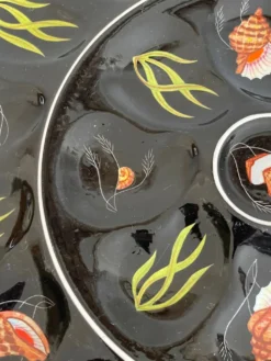Grand plat à huîtres, coquillages Henriot Quimper