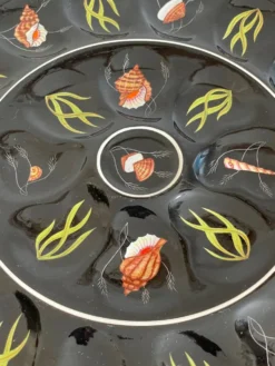 Grand plat à huîtres, coquillages Henriot Quimper