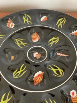 Grand plat à huîtres, coquillages Henriot Quimper