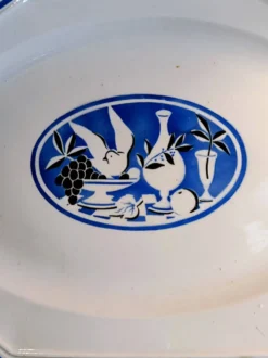 Grand plat octogonal KG Luneville art déco