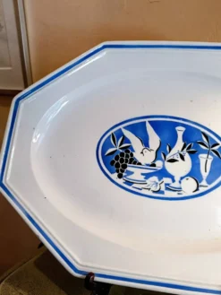 Grand plat octogonal KG Luneville art déco