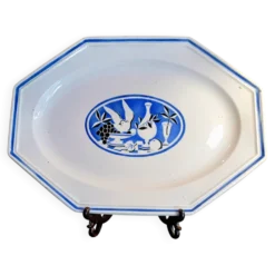 Grand plat octogonal KG Luneville art déco