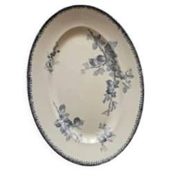 Grand plat ovale ancien Sarreguemines – modèle Goseilles
