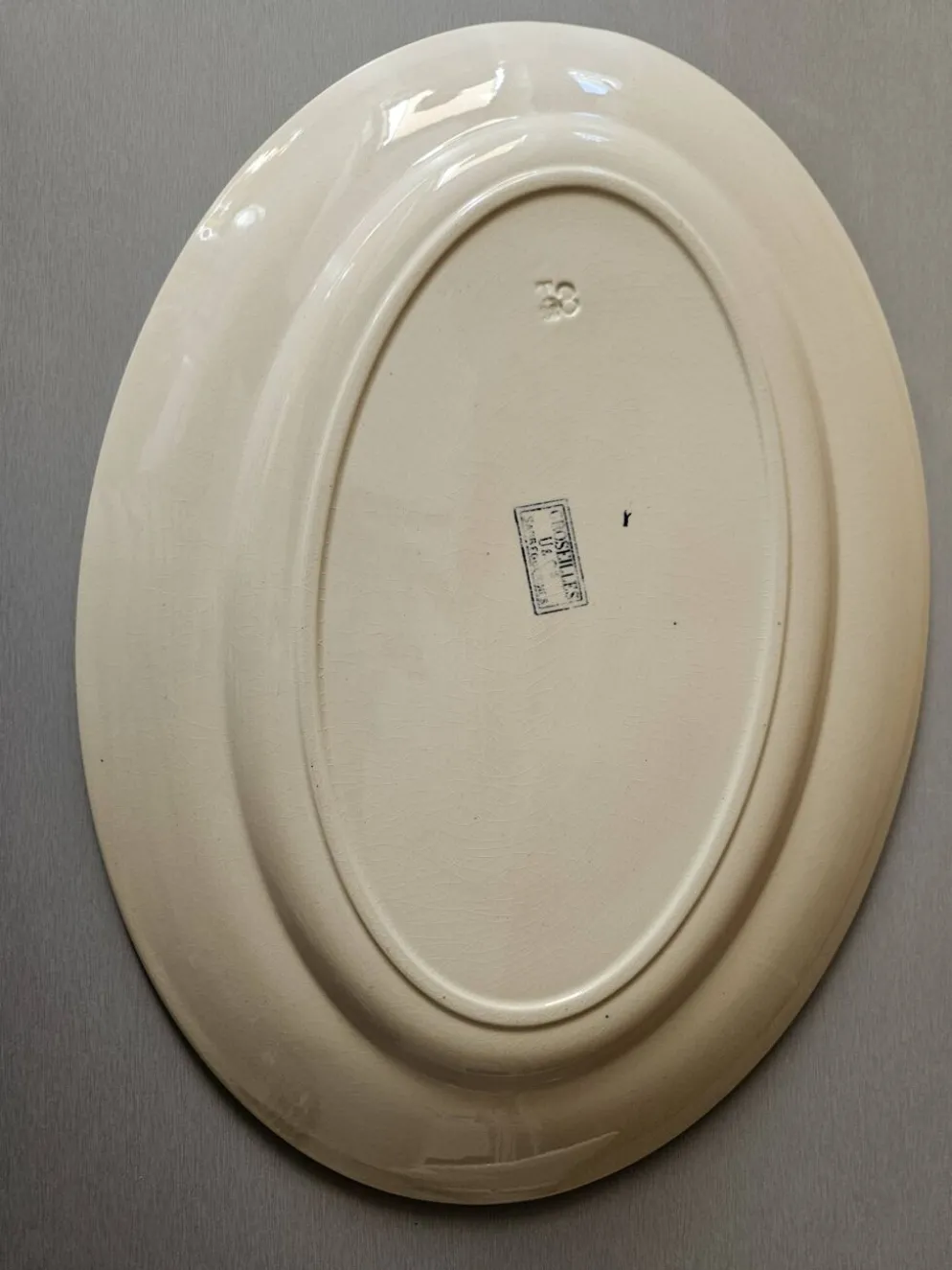 Grand plat ovale ancien Sarreguemines – modèle Goseilles
