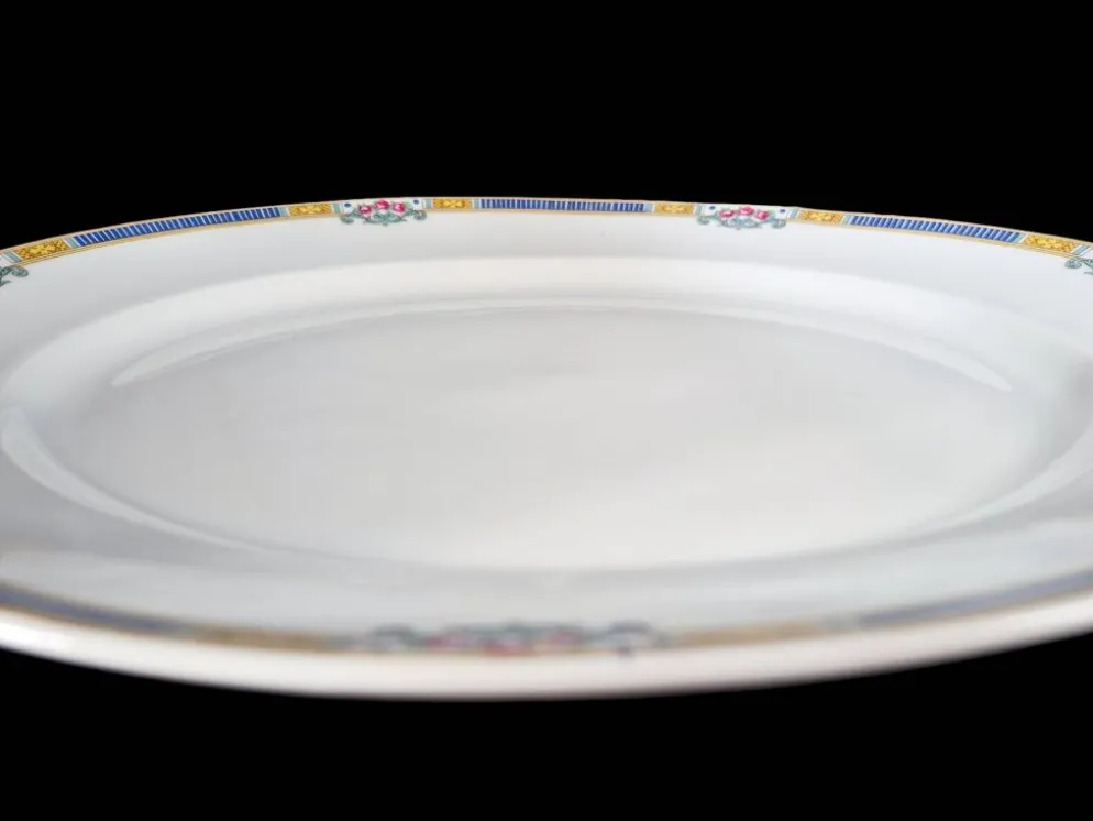 Grand plat ovale en porcelaine de Limoges Bernardaud & Cie – Art Déco