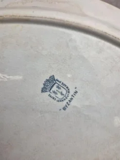 Grand plat ovale en terre de fer Saint-Amand & Hamage, modèle Byzantin, 36 cm