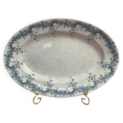 Grand plat ovale en terre de fer Saint-Amand & Hamage, modèle Byzantin, 36 cm