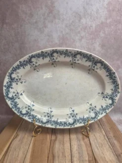 Grand plat ovale en terre de fer Saint-Amand & Hamage, modèle Byzantin, 36 cm