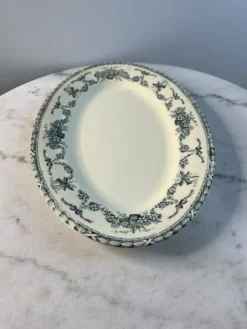 Grand plat ovale en terre de fer 41x27cm