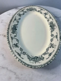 Grand plat ovale en terre de fer 41x27cm