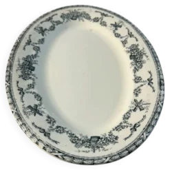 Grand plat ovale en terre de fer 41x27cm