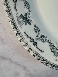 Grand plat ovale en terre de fer 41x27cm