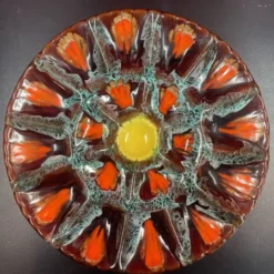 Grand plat ovale à huitres Vallauris, 35,5 cm