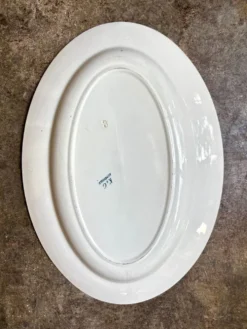 Grand plat ovale Lunéville en terre de fer bleue, service 