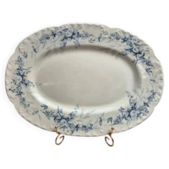 Grand plat ovale Terre de Fer Creil et Montereau Linotte – Xixe