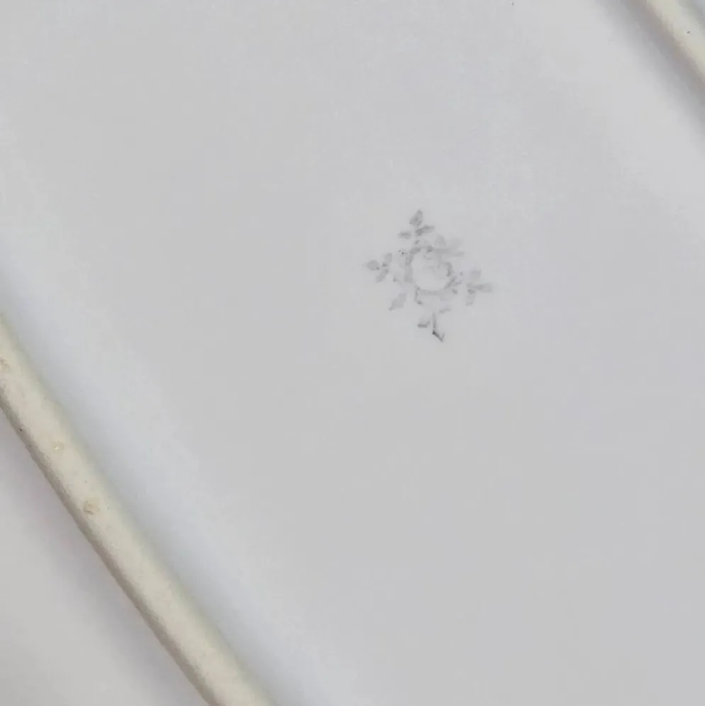 Grand plat poisson en porcelaine blanche, style Limoges