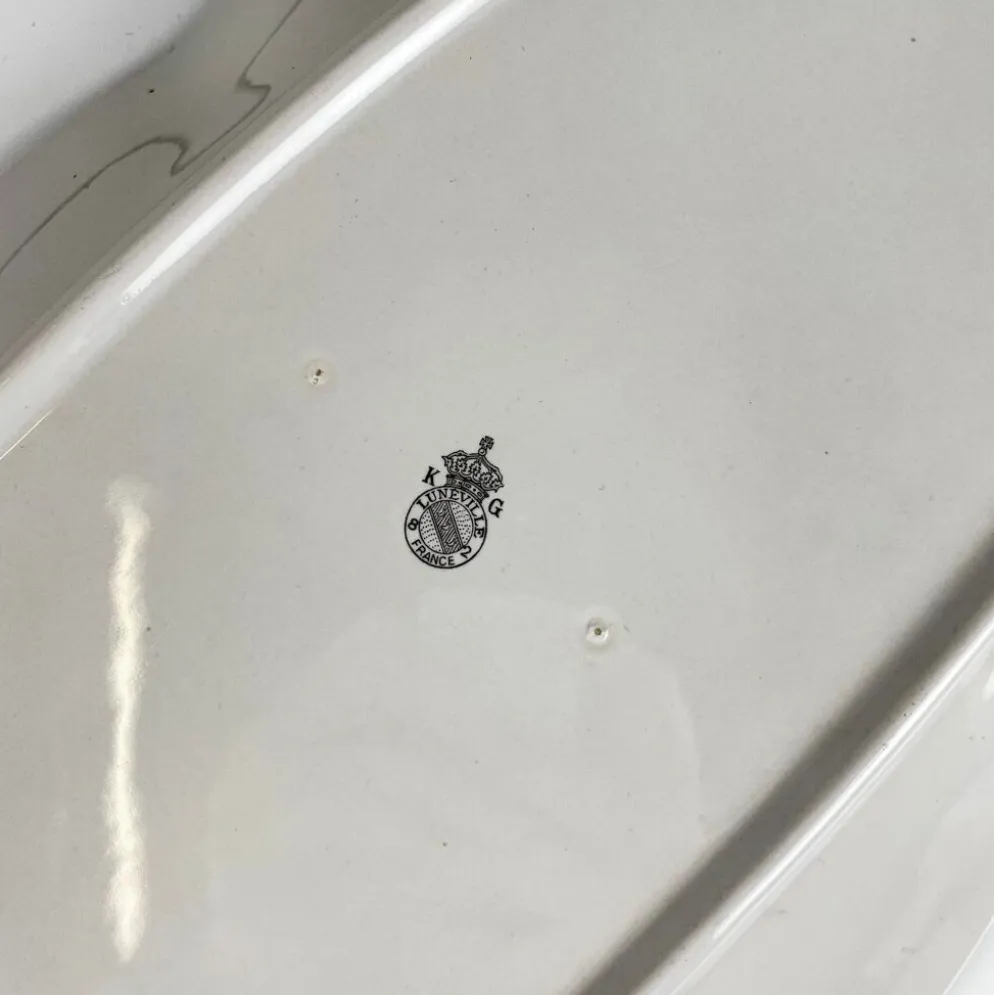 Grand plat à poisson modèle Réverbère par KG Lunéville