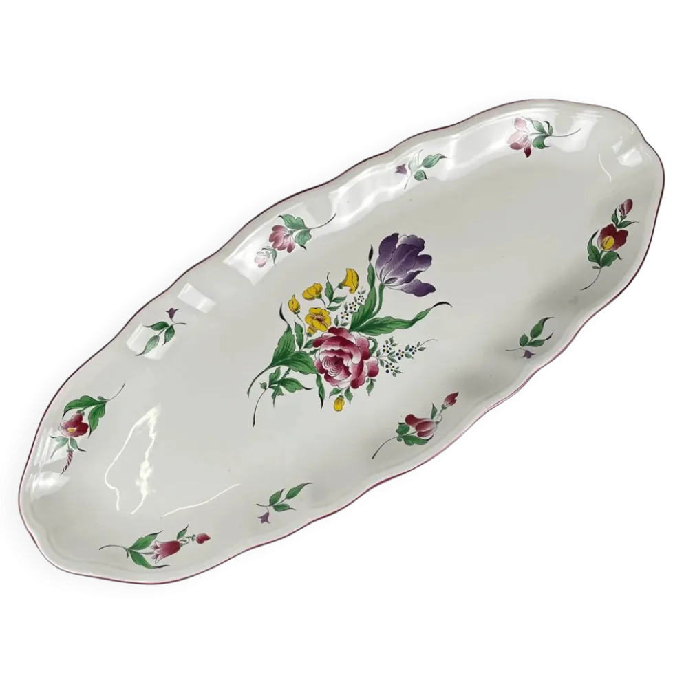 Grand plat à poisson modèle Réverbère par KG Lunéville