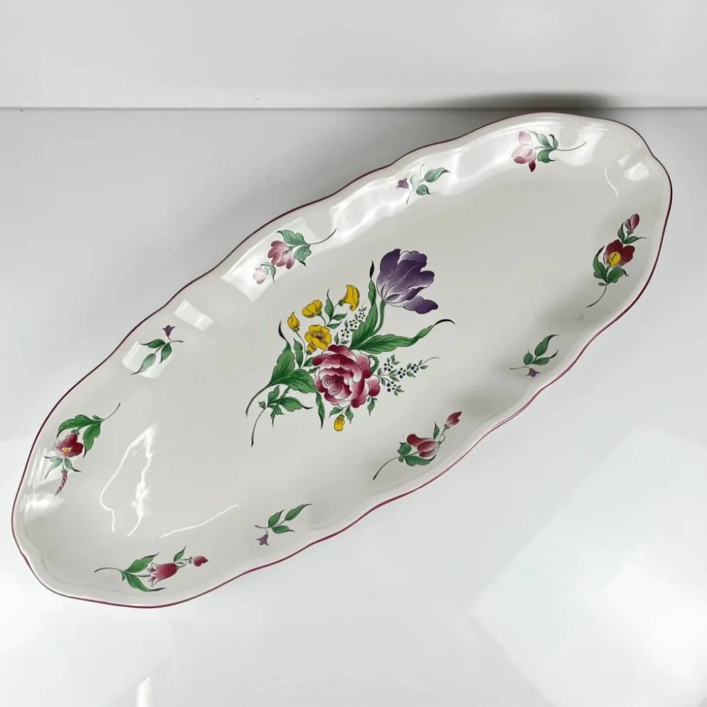 Grand plat à poisson modèle Réverbère par KG Lunéville