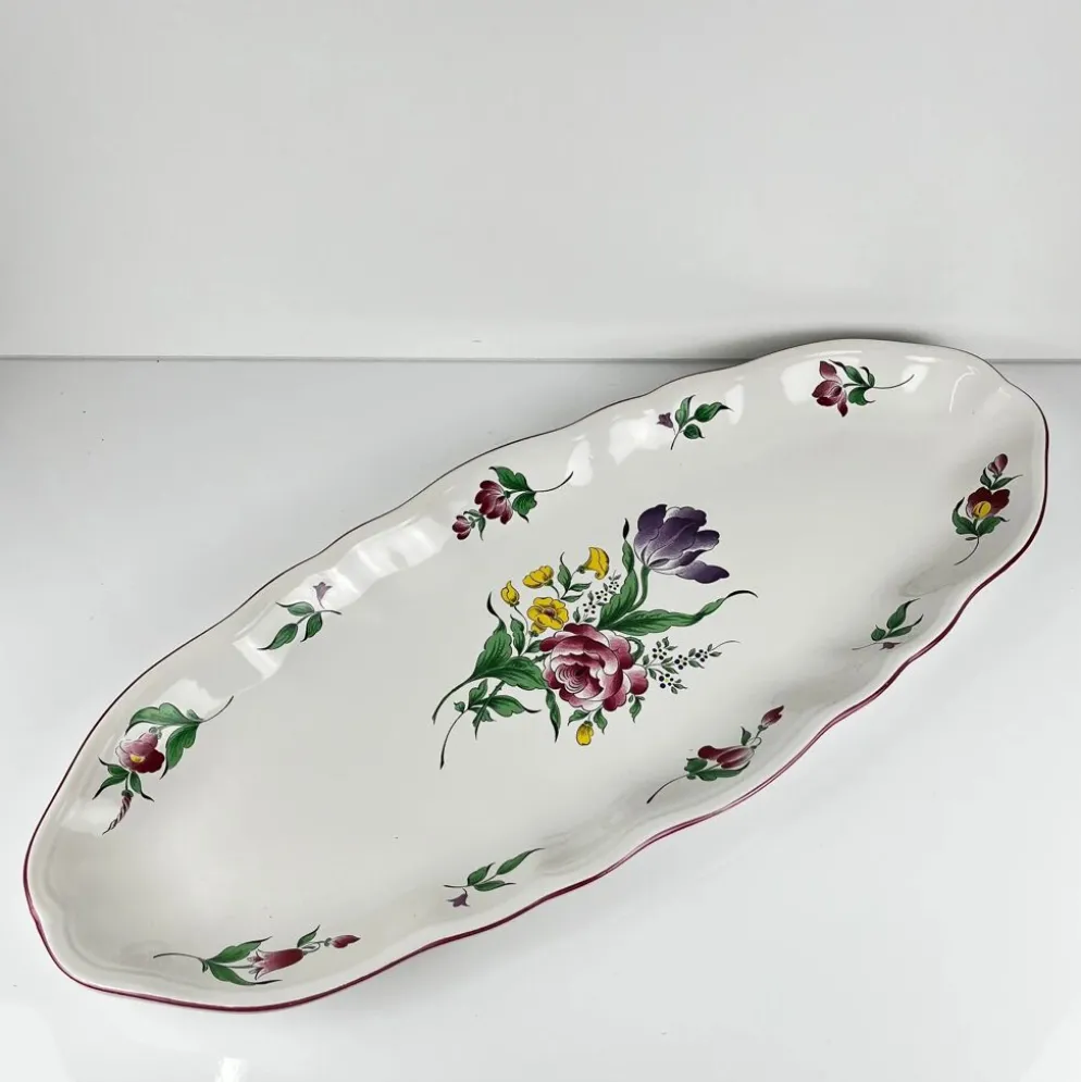 Grand plat à poisson modèle Réverbère par KG Lunéville
