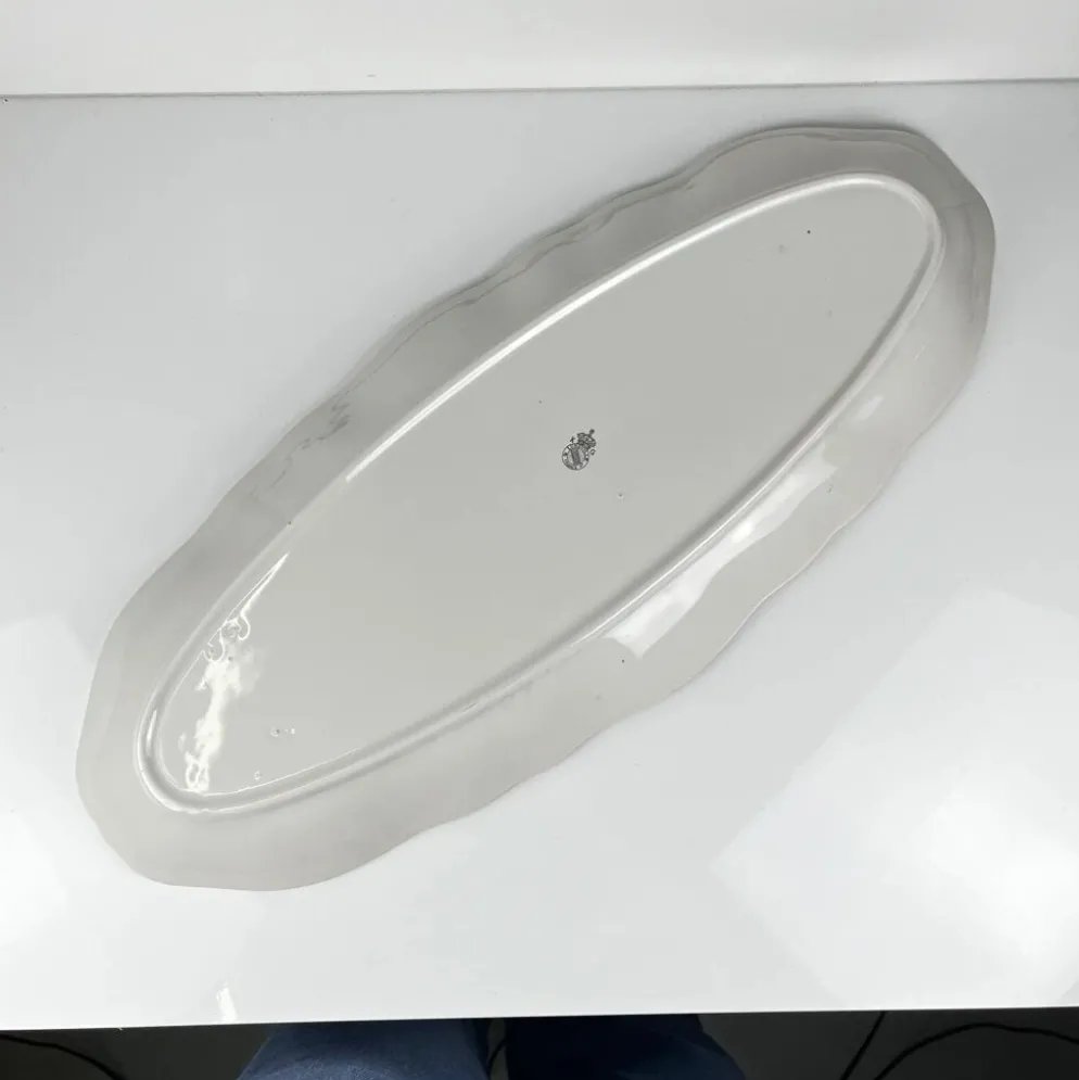 Grand plat à poisson modèle Réverbère par KG Lunéville