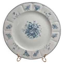 Grand plat rond en terre de fer Clairefontaine modèle Pompadour 33 cm