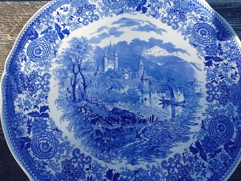 Grand plat rond vintage année 1950 Villeroy & boch série burgenland