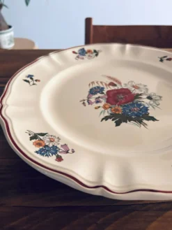 Grand plat Sarreguemines floral
