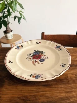 Grand plat Sarreguemines floral