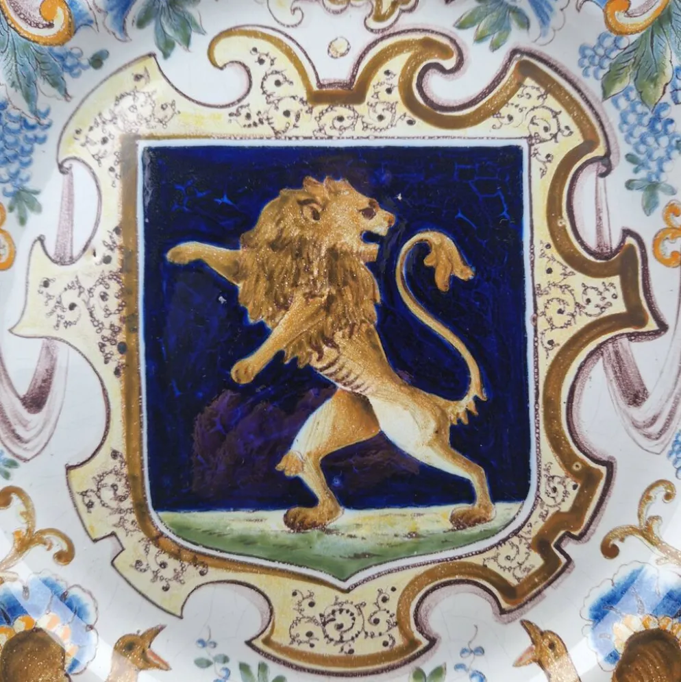 Grand plat St Clément ancienne décoration mural décor lion