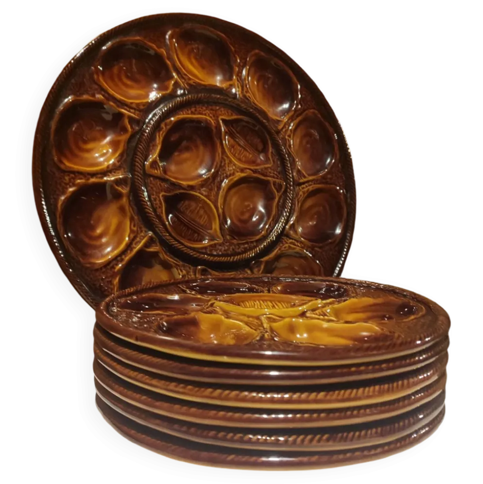 Grand Plat St Clément et ses 6 assiettes à huîtres