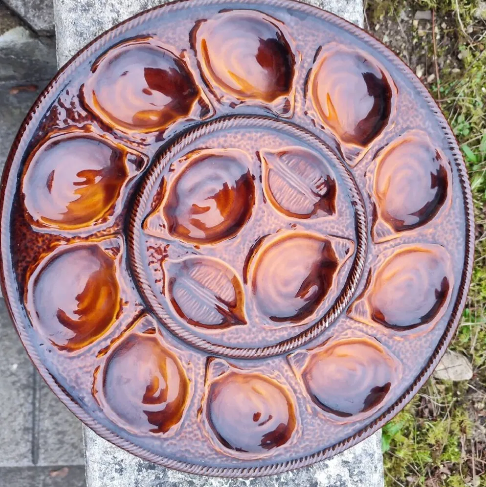 Grand Plat St Clément et ses 6 assiettes à huîtres