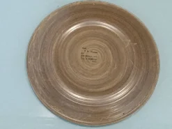 Grand plat vintage en grès moucheté Salins-les-Bains - années 60-70