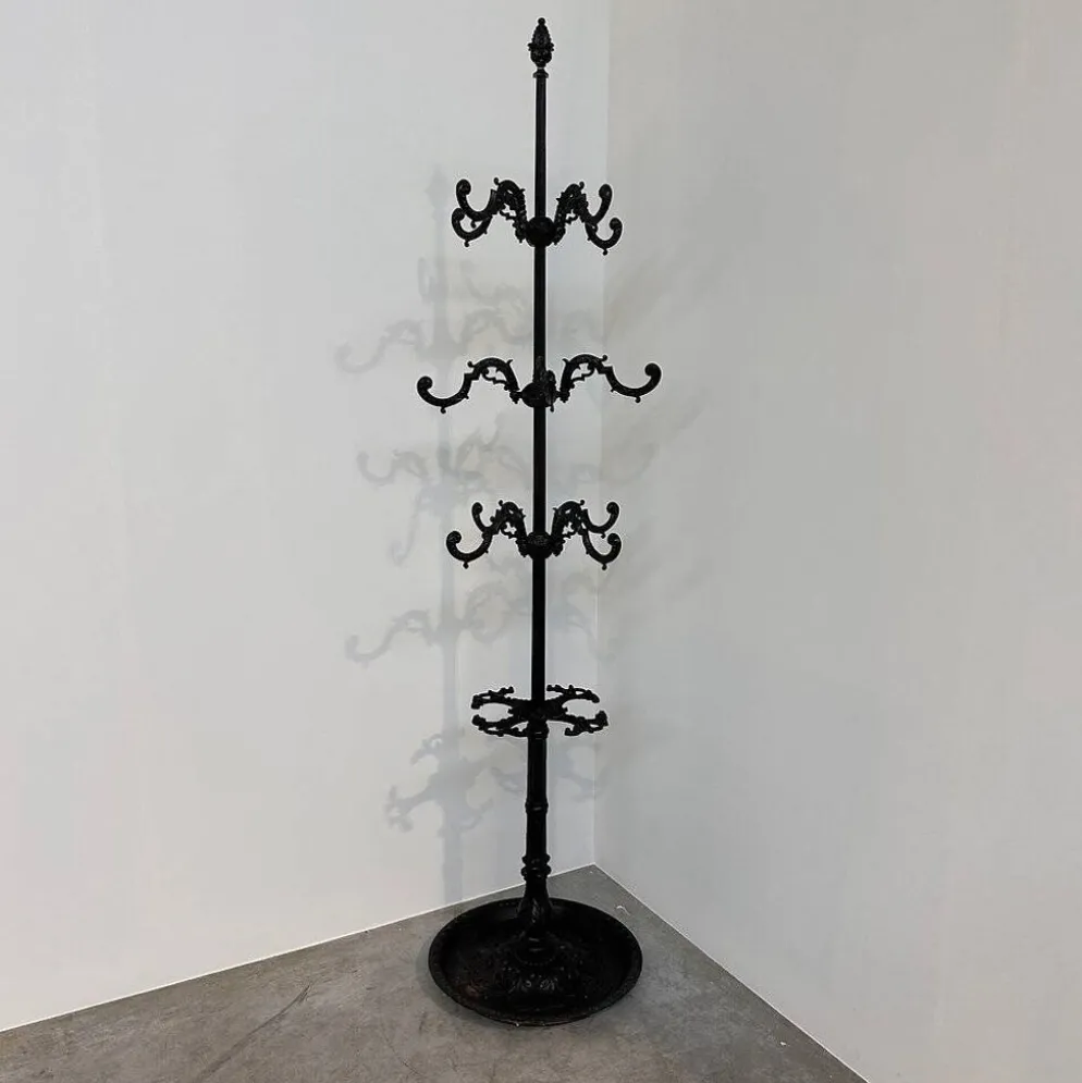 Grand porte-manteau en fonte ornée avec 12 crochets