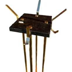 Grand porte-manteau italien Art Déco en marbre et en laiton, années 1950.