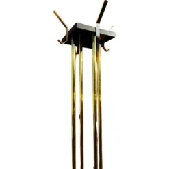 Grand porte-manteau italien Art Déco en marbre et en laiton, années 1950.