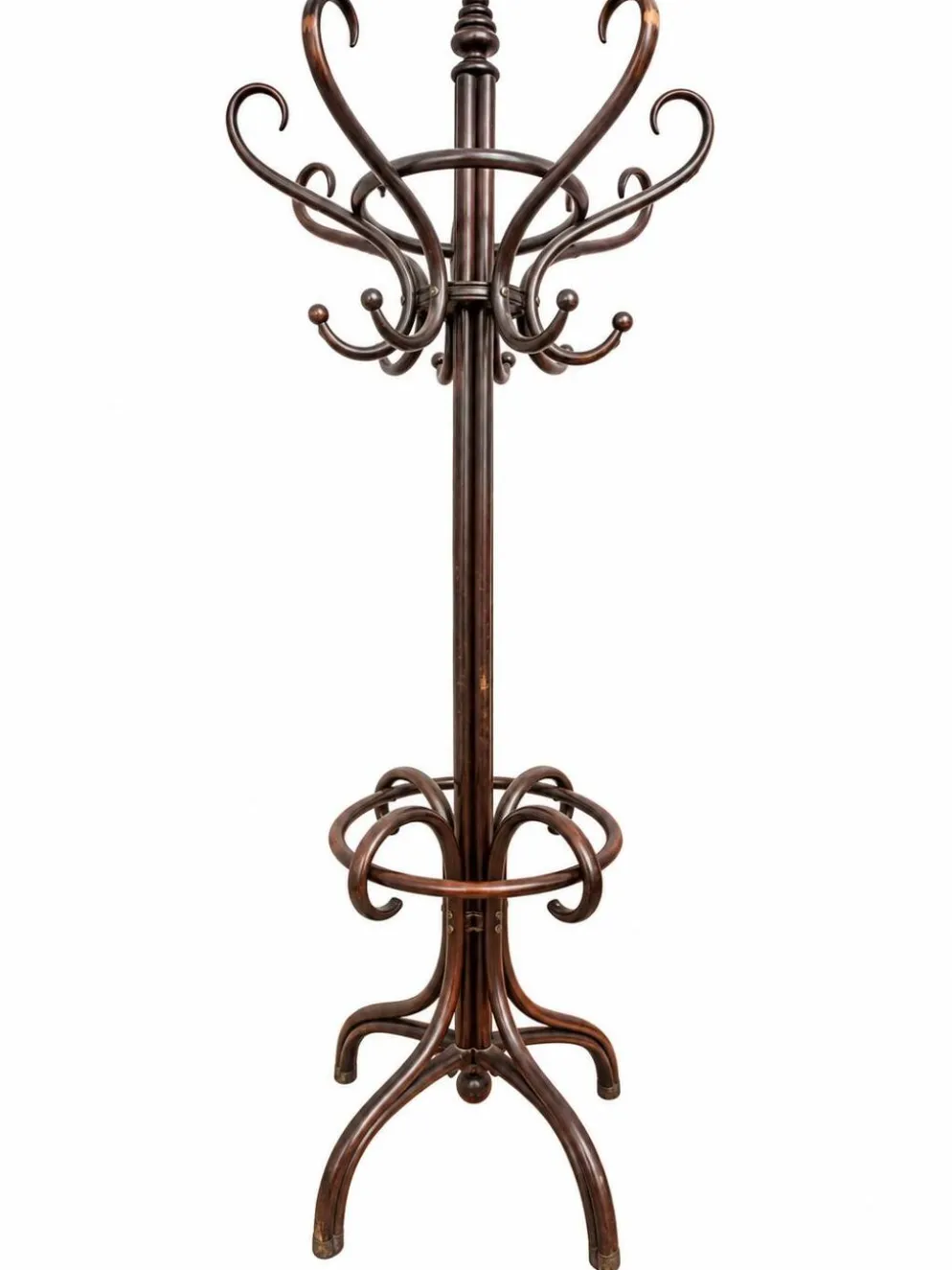Grand portemanteau perroquet en hêtre courbé attribué à Thonet – fin XIXe s