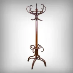 Grand porte-manteau perroquet en hêtre courbé, goût Thonet – début XXe
