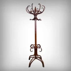 Grand porte-manteau perroquet en hêtre courbé, goût Thonet – début XXe